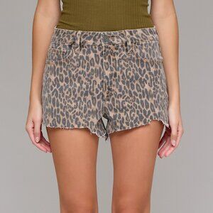 NWT Hidden Jeans Cheetah Print Jagged Hem Shorts – 3" Inseam